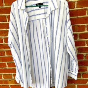 Banana republic striped white and blue shirt.